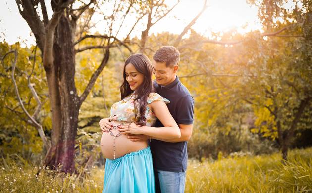 Gestante externo de Cecilia em sua doce espera 