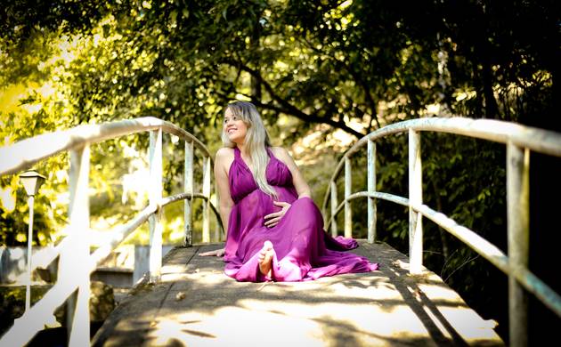 Gestante externo de Adriana em sua doce espera