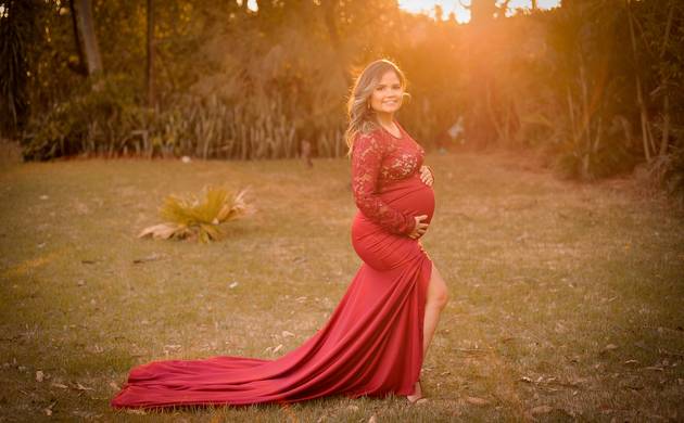 Gestante externo de Gabriela em sua doce espera