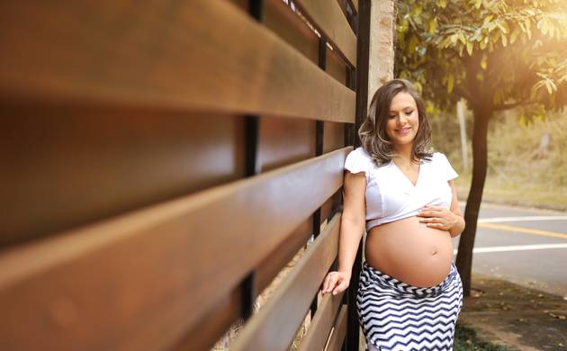 Gestante externo de Luciene em sua doce espera por Helena 