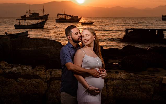 Gestante - Família de Ensaio de Gestante em Bombinhas, SC