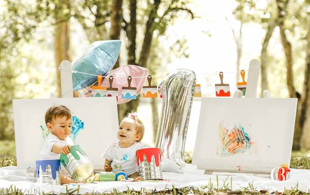 Infantil de Smash the Paint Leonardo e Elisa