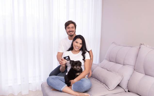 Gestante de Melissa e Danilo esperando a Aurora