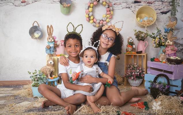 Páscoa de Maria Luíza, Clarice e Augusto - Páscoa 2020