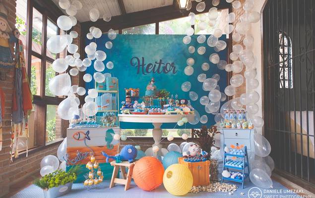 aniversário de Heitor em sua festa no 