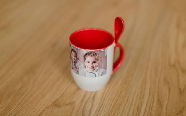 Produtos de Caneca Personalizada C/ Colher Vermelha