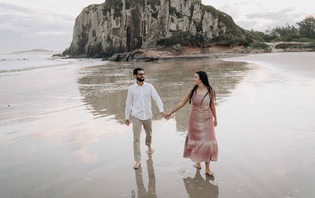 Pré Wedding de Ensaio Pré Wedding Praia da Guarita - Torres -RS - Sabrina e Lucas