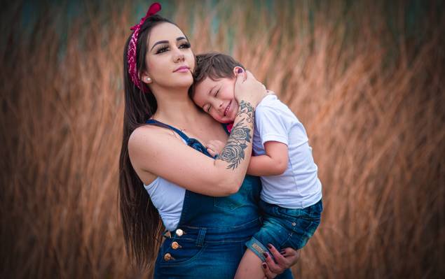 Família de Ensaio da Mamãe Flávia e do filho Théo