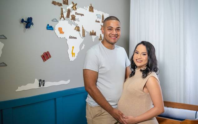 Gestante de Gestante e Família em Casa