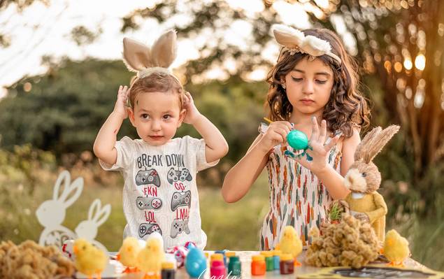 Ensaio em família de Páscoa do João e da Bruna
