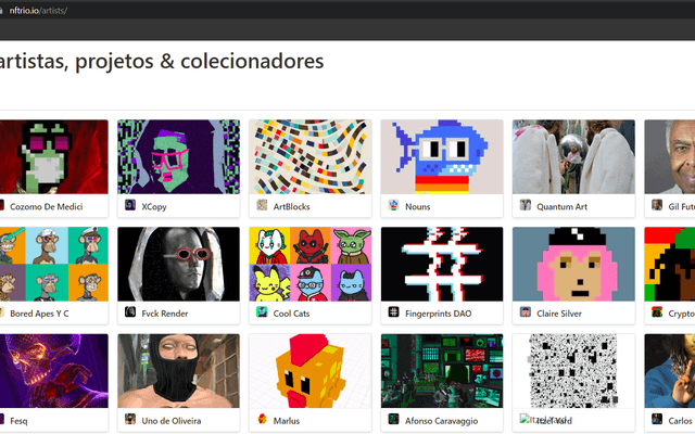 Exposição internacional de NFTs no Rio de Janeiro.