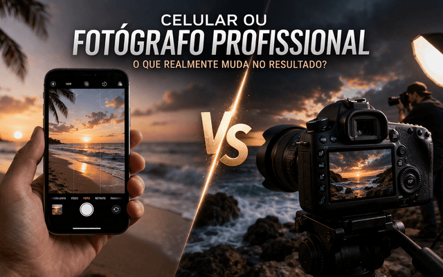 Celular ou fotógrafo profissional: o que realmente muda no resultado?
