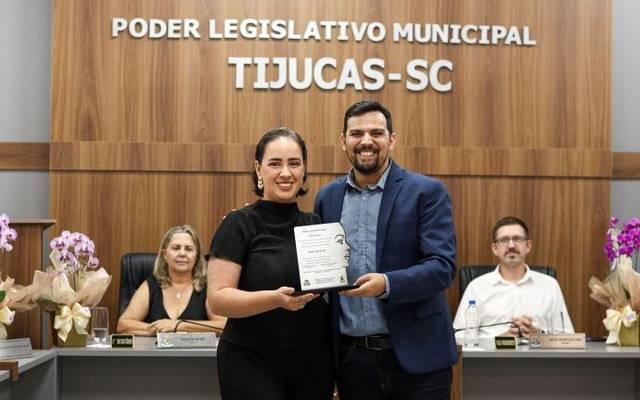 Um agradecimento especial pela homenagem na Câmara de Tijucas