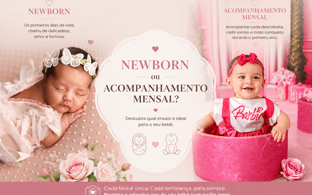 Newborn ou Acompanhamento Mensal? Descubra Qual Ensaio é Ideal para o Seu Bebê