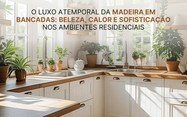 O luxo atemporal da madeira em bancadas: beleza, calor e sofisticação nos ambientes residenciais