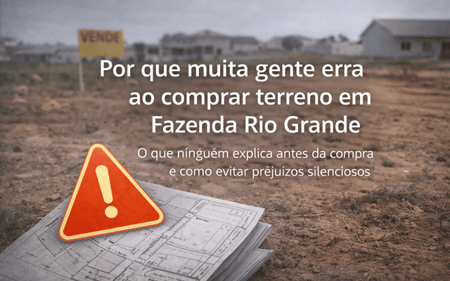 Por que muita gente erra ao comprar terreno em Fazenda Rio Grande