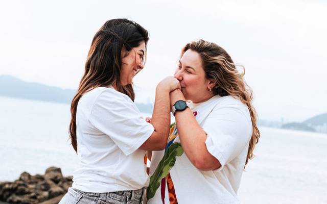 Pedido de casamento no pôr do sol em Santos – Dafne & Giovanna - Igor Vilares Fotografia