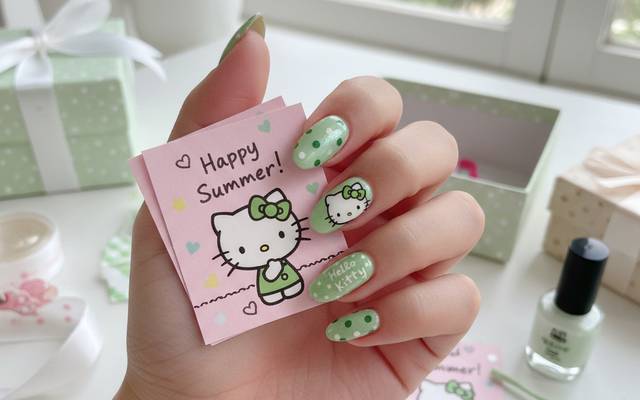Uñas Acrílicas Cortas: Comodidad y Tendencia con Diseños Ojo de Gato y Hello Kitty