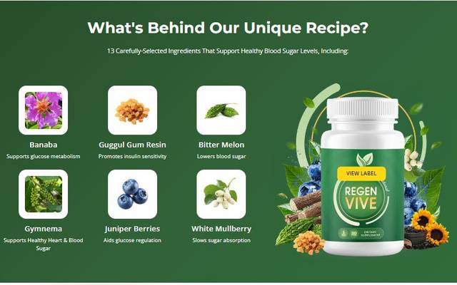  RegenVive Blood Sugar Natural Glucose Support Formula