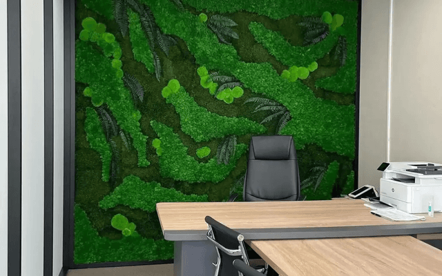 Mechová stěna na míru od Ekomoss: přírodní dekorace pro váš interiér