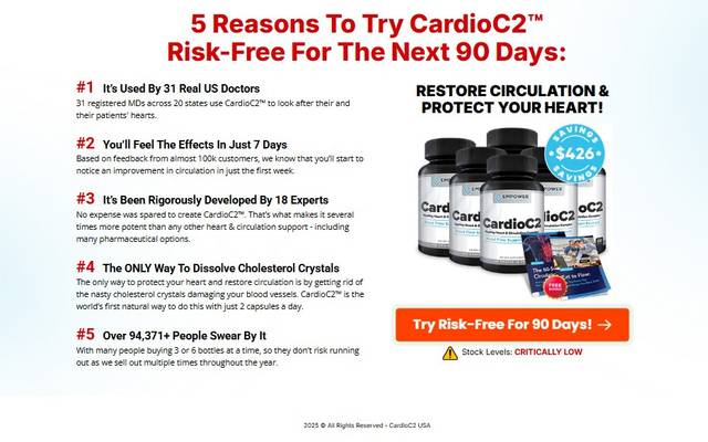 CardioC2 Blood Flow Support – 100% Natural Formula for a Healthier Heart!