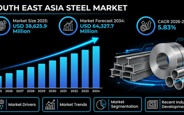 South East Asia Steel Market 2026-2034: $61.7 Bn Industry Growth, Trends & Future Outlook
