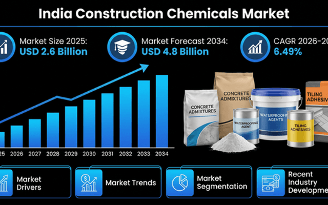 India Construction Chemicals Market 2026-2034: 6.49% CAGR Growth, Dynamics & Emerging Trends