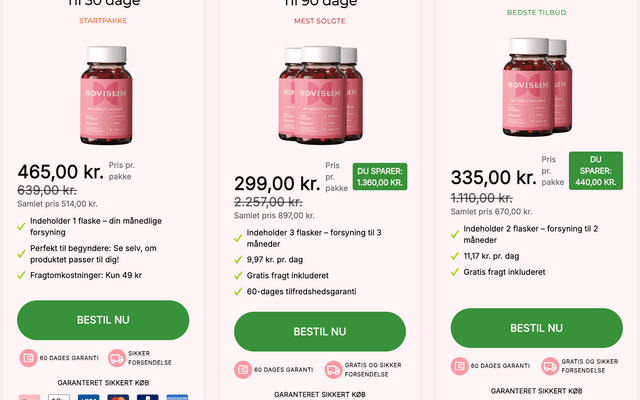 NoviSlim™ Danmark Brugeranmeldelser: afslorer forbedringer i appetit, energi og taljemal