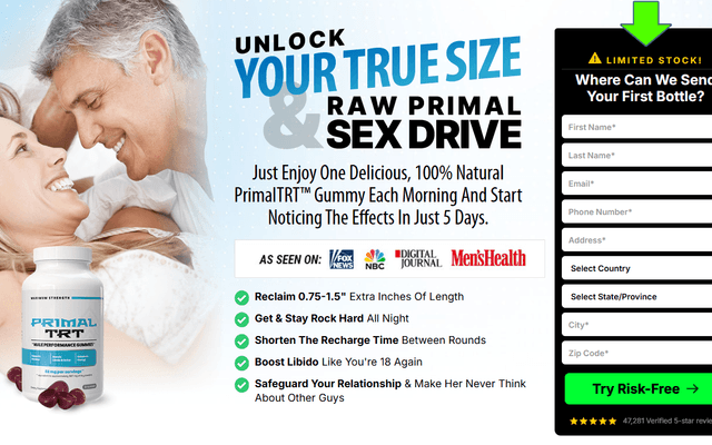 PrimalTRT Male Enhancement Gummies for Increased Energy and Libido?