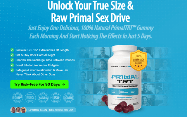 Primal TRT ME Gummies US,CA (We Tried It 365) How To Order? Exposed