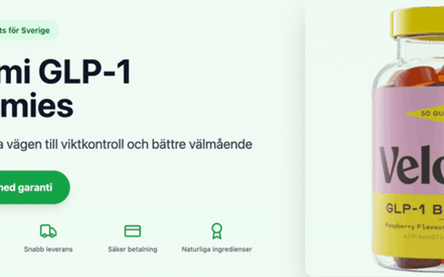 Velomi GLP-1 Gummies™ Sverige: Veganska pektingummibar med hallonsmak for dagligt bruk