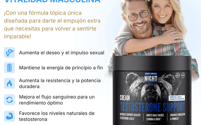 NightGum Testosterone Support Cream™ Peru: Ayuda a mantener los niveles naturales de testosterona.