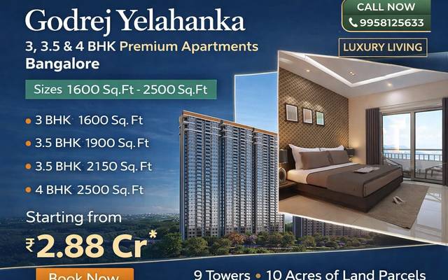 Godrej Yelahanka Bangalore – Premium 3, 3.5 & 4 BHK Apartments