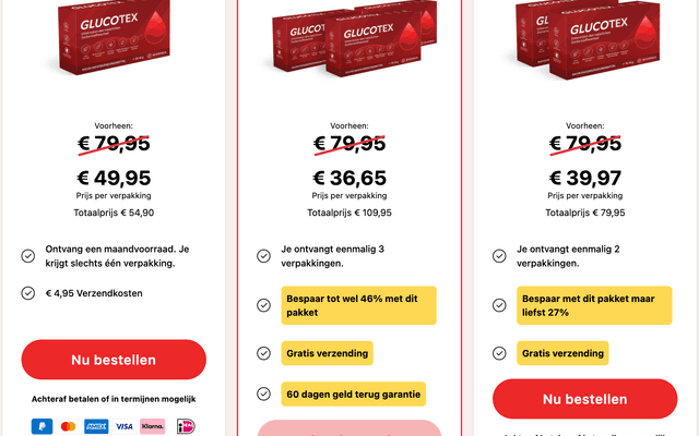 Glucotex Blood™ NL: Hematocrietcompensatie van 10-70% voor betrouwbare detectie van hypoglykemie.