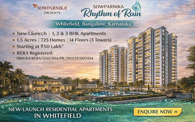 New Launch by Sowparnika Projects in Whitefield Bangalore – 1, 2 & 3 BHK Homes