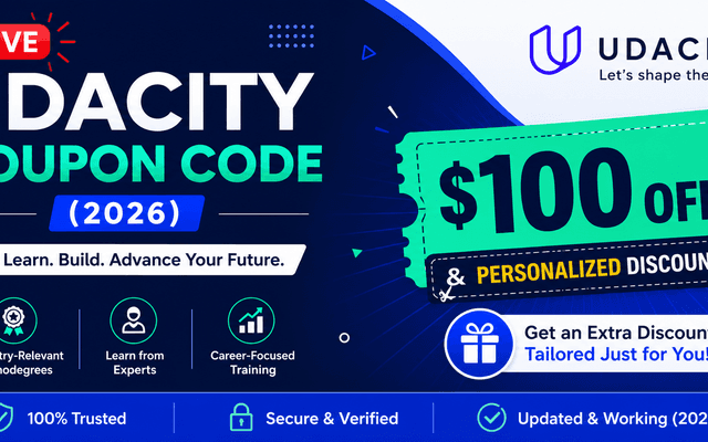 Live Udacity Coupon Code (2026) $100 OFF & Personalized Discount
