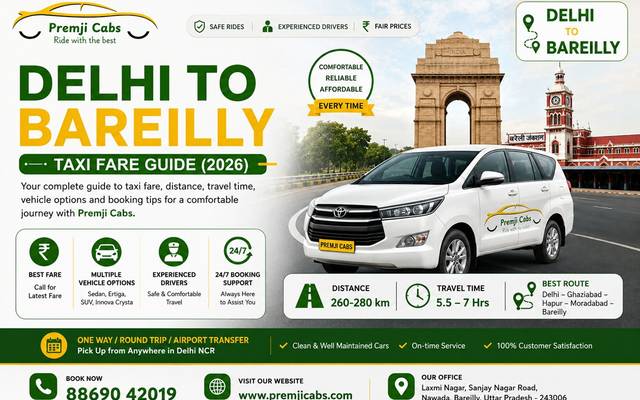 How Much Does a Delhi to Bareilly Taxi Cost in 2026? A Practical Guide by Premji Cabs
