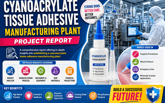 Cyanoacrylate Tissue Adhesive Manufacturing Plant Project Report 2026: Capital Cost, ROI & Market Outlook