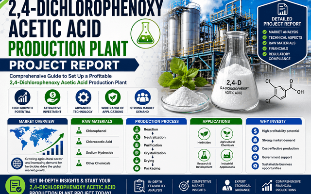 2-4-Dichlorophenoxy Acetic Acid Production Plant Feasibility Report 2026: Investment, Raw Materials & Profitability