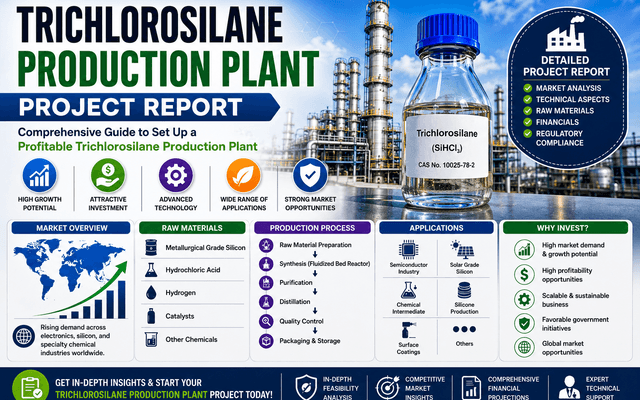 Trichlorosilane (SiHCl₃) Production Plant Project Report 2026: Setup, Machinery & Investment Insights