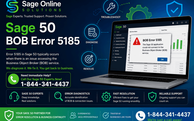 How to Resolve Sage 50 BOB Error 5185 Without Losing Company Data