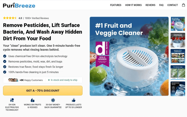 PuriBreeze Reviews (Product Reality) – Does It Really Make Produce Cleaner?