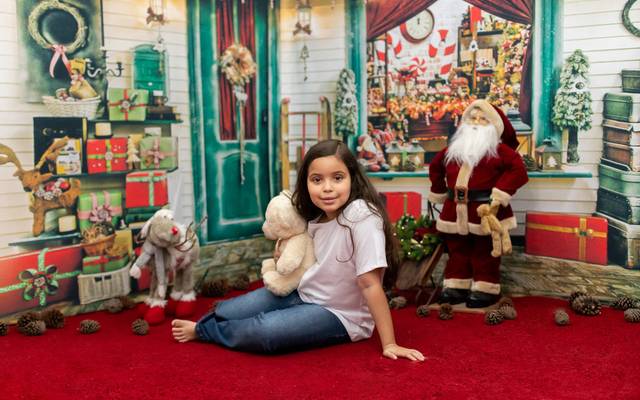 Ensaio de Natal com cenário em 3D