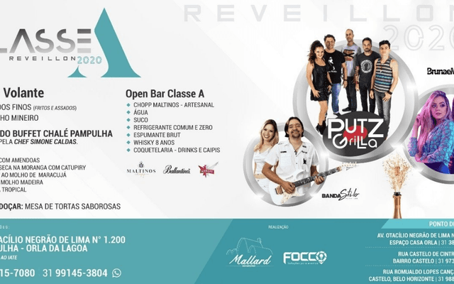Réveillon Classe A 2020 na Orla da Pampulha no Mallard Recepções