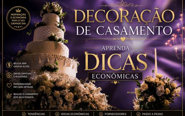 DECORAÇÃO DE CASAMENTO - APRENDA DICAS ECONÔMICAS