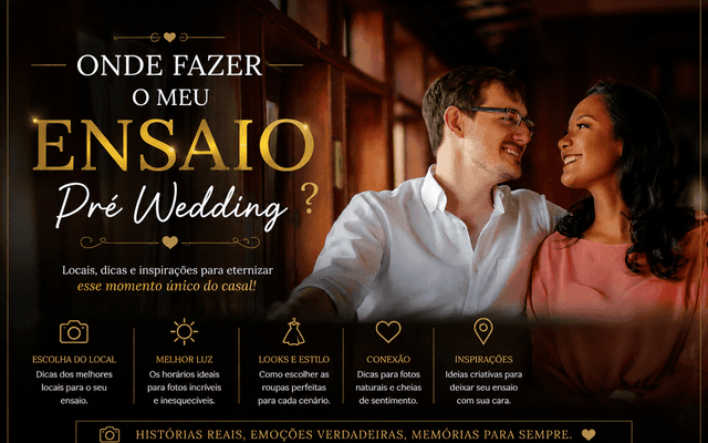 Onde fazer meu ensaio Pre Casamento ou Pre wedding?