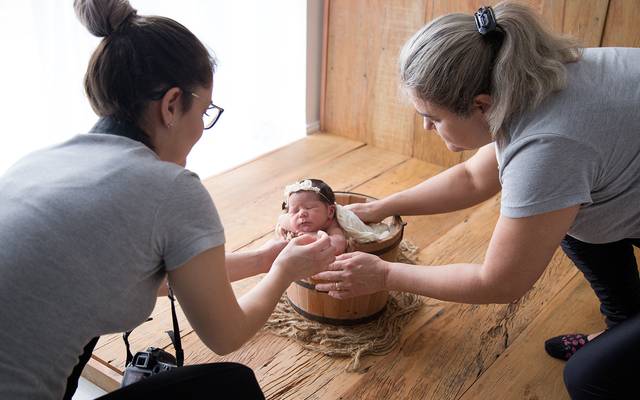 Segurança durante o ensaio newborn