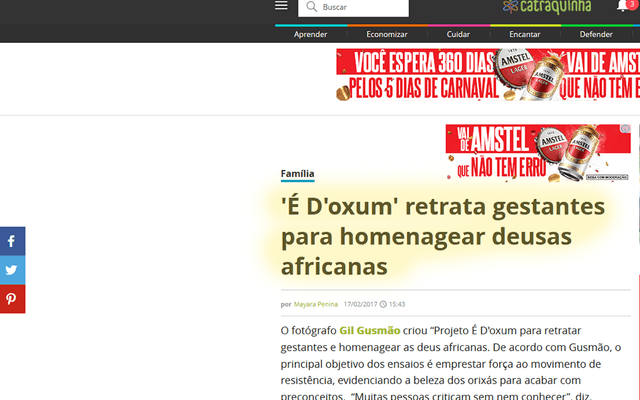 Entrevista para o Site Catraca Livre sobre o meu Projeto É Doxum