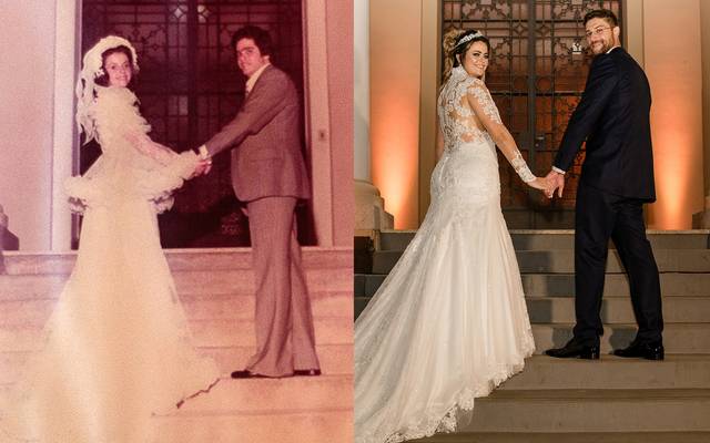 Após 40 anos noiva reproduz foto de casamento de seus pais realizado em São Roque - SP