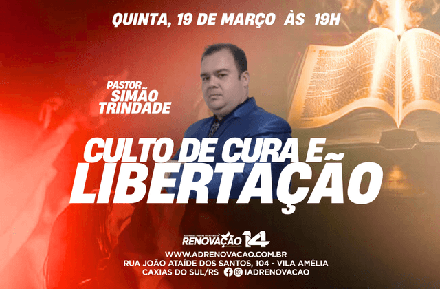 CULTO de CULTO DE CURA E LIBERTAÇÃO